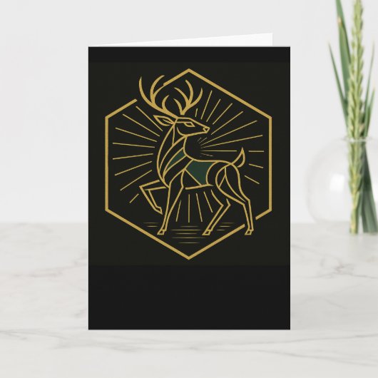 Art Deco Christmas Reindeer Greeting Card シーズンカード (正面)