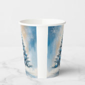 Art Deco Christmas Tree Blue Luxurious Ornaments 紙コップ (左)