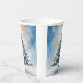 Art Deco Christmas Tree Blue Luxurious Ornaments 紙コップ (右)