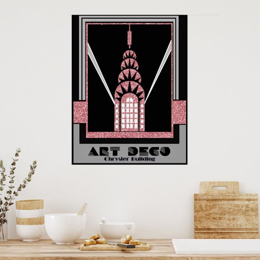 Art Deco Chrysler Building ポスター (キッチン)