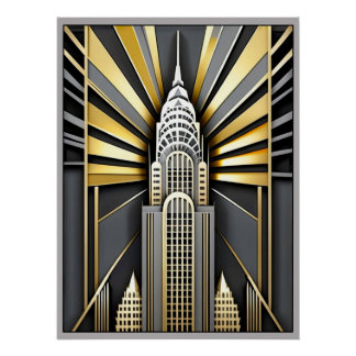 Art Deco Chrysler Building Poster. ポスター