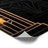 Art Deco Cinema Popcorn Machine Gold & Teal ポスター (角)