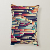 Art Deco Cityscape アクセントクッション (裏面(縦))