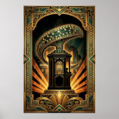 Art Deco Clapperboard Cyborg Silhouette Art ポスター (正面)