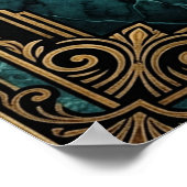 Art Deco Clapperboard Cyborg Silhouette Art ポスター (角)