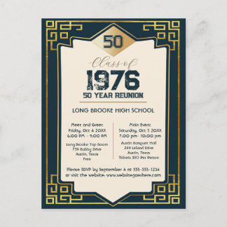 Art Deco Class of 1976 50 Year High School Reunion ポストカード