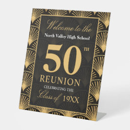 Art Deco Class of 1976 50th Reunion Pedestal Sign 台座サイン