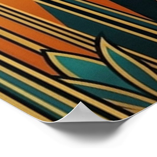 Art Deco Climbing Black Cat Wall Art ポスター (角)