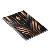 Art Deco Copper & Silver Geometric Design ノートブック (右側)