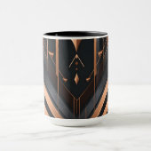 Art Deco Copper & Silver Geometric Design マグカップ (中央)