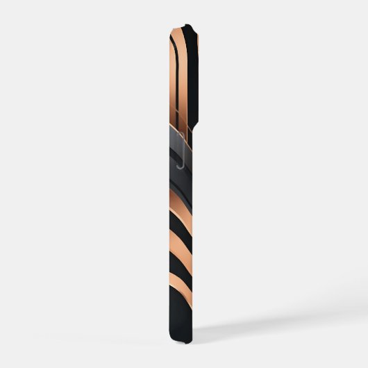 Art Deco Copper & Silver Geometric Design iPhoneケース (右側面)