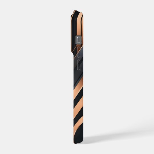 Art Deco Copper & Silver Geometric Design iPhoneケース (左側面)