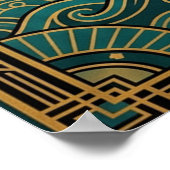 Art Deco Cowgirl Horse Monument Sunburst ポスター (角)