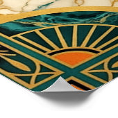 Art Deco Cowgirl Lasso Cactus Desert Sunset Poster ポスター (角)