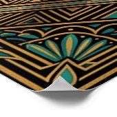 Art Deco Cowgirl Lasso Horse Beach Sunset Poster ポスター (角)