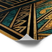 Art Deco Curled Sleeping Cat Wall Art ポスター (角)