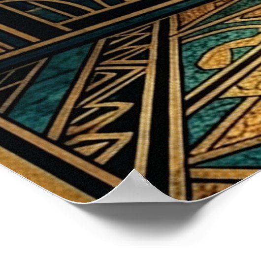 Art Deco Curled Sleeping Cat Wall Art ポスター (角)