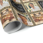 Art Deco Custom Age Photo Birthday Black Gold Chic ラッピングペーパー (ロールコーナー)