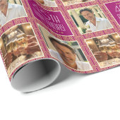 Art Deco Custom Age Photo Birthday Pink Gold Chic ラッピングペーパー (ロールコーナー)