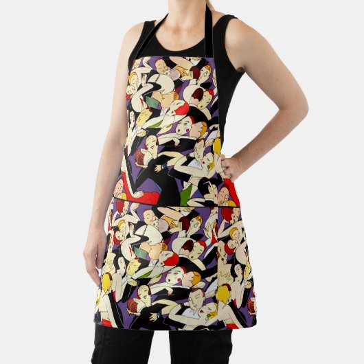 Art Deco Dancing Couples Pattern | 1920s Jazz Age  エプロン (インサイチュ)