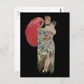 Art Deco Dancing, Vintage Love and Romance ポストカード (正面/裏面)