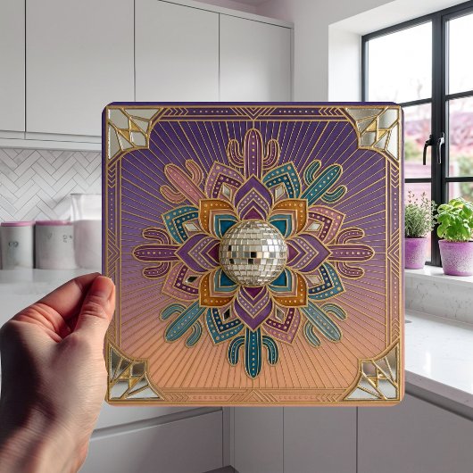 Art Deco Desert Disco Mandala Ceramic Tile タイル
