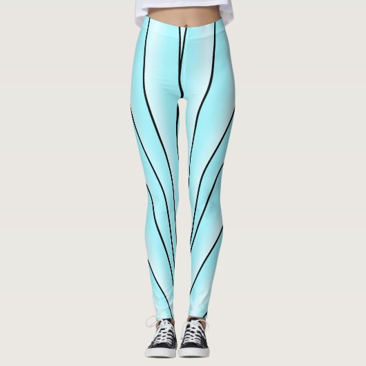 Art Deco Design Light Blue レギンス (正面)