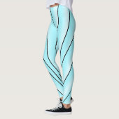 Art Deco Design Light Blue レギンス (左)