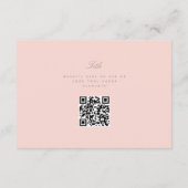 Art Deco Diamond Blush Pink Wedding エンクロージャーカード (裏面)