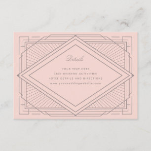 Art Deco Diamond Blush Pink Wedding エンクロージャーカード