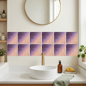 Art Deco Diamond Pattern Purple Peach Ombre タイル