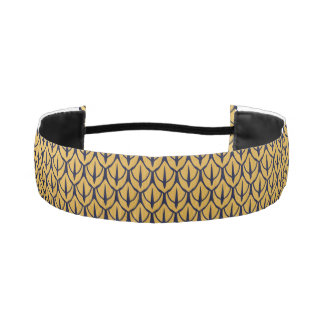 Art Deco Dragon Scales - Blue and Gold Scales アスレチックヘッドバンド