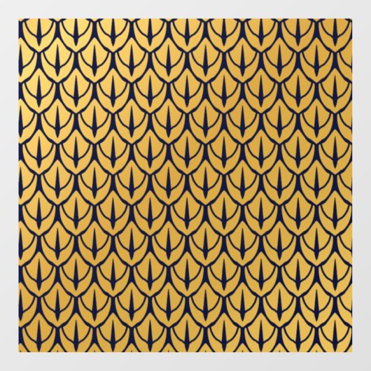 Art Deco Dragon Scales - Blue and Gold Scales ウィンドウサイン (シート)