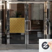 Art Deco Dragon Scales - Blue and Gold Scales ウィンドウサイン (オフィスドア)