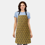 Art Deco Dragon Scales - Blue and Gold Scales エプロン (着用した状態)
