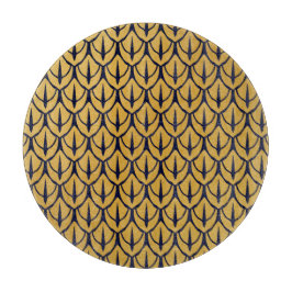 Art Deco Dragon Scales - Blue and Gold Scales カッティングボード