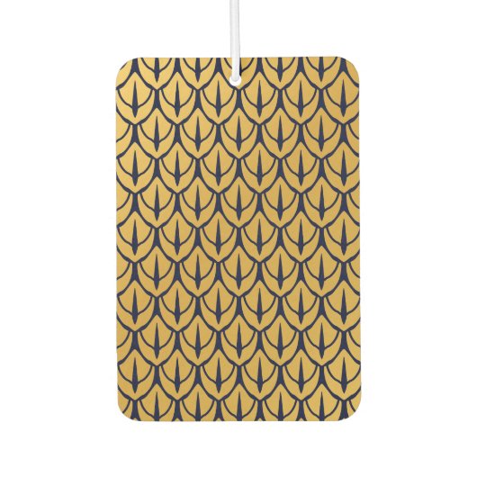 Art Deco Dragon Scales - Blue and Gold Scales カーエアーフレッシュナー (正面)