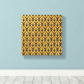 Art Deco Dragon Scales - Blue and Gold Scales キャンバスプリント (インサイチュ (ウッドフロア))