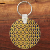 Art Deco Dragon Scales - Blue and Gold Scales キーホルダー (正面)