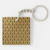 Art Deco Dragon Scales - Blue and Gold Scales キーホルダー (裏面)