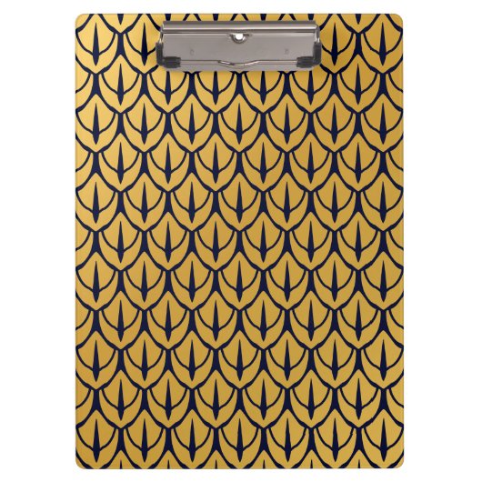 Art Deco Dragon Scales - Blue and Gold Scales クリップボード (正面)