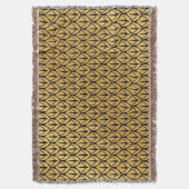 Art Deco Dragon Scales - Blue and Gold Scales スローブランケット (正面縦)