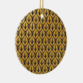 Art Deco Dragon Scales - Blue and Gold Scales セラミックオーナメント (右)