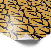 Art Deco Dragon Scales - Blue and Gold Scales フォトプリント (角)