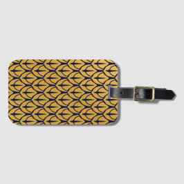 Art Deco Dragon Scales - Blue and Gold Scales ラゲッジタグ