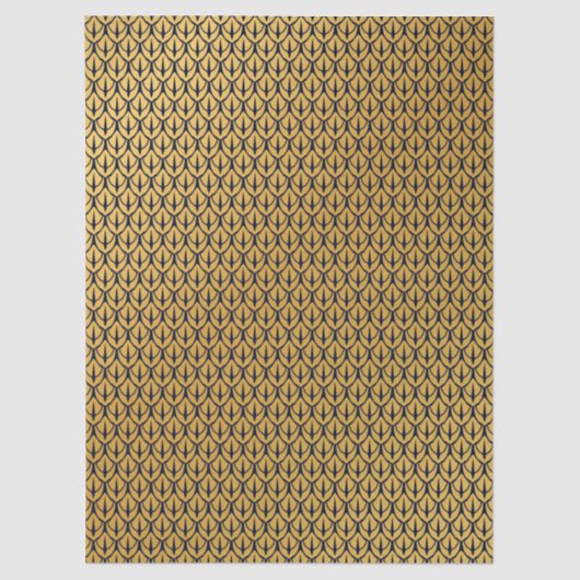 Art Deco Dragon Scales - Blue and Gold Scales 薄葉紙 (正面)