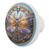 Art Deco Dragonfly Rainbow WIngs Gems Pearls セラミックノブ (右)
