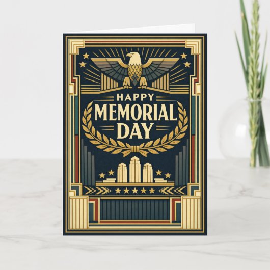 Art Deco Eagle Monument Memorial Day  カード (正面)
