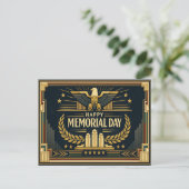 Art Deco Eagle Monument Memorial Day シーズンポストカード (スタンド正面)