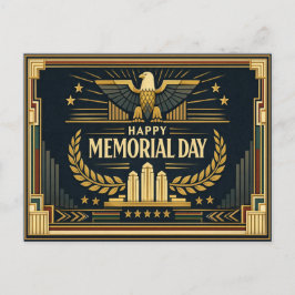 Art Deco Eagle Monument Memorial Day  シーズンポストカード